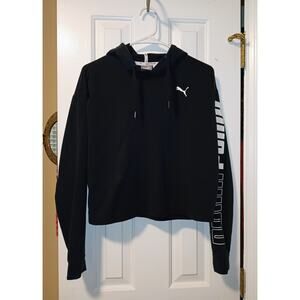 Puma - Women's Black Cropped Long Sleeve Hoodie - Sz M - NWOT
